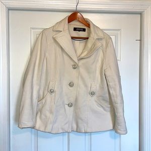 Kenneth Cole Reaction XL white cotton pea coat